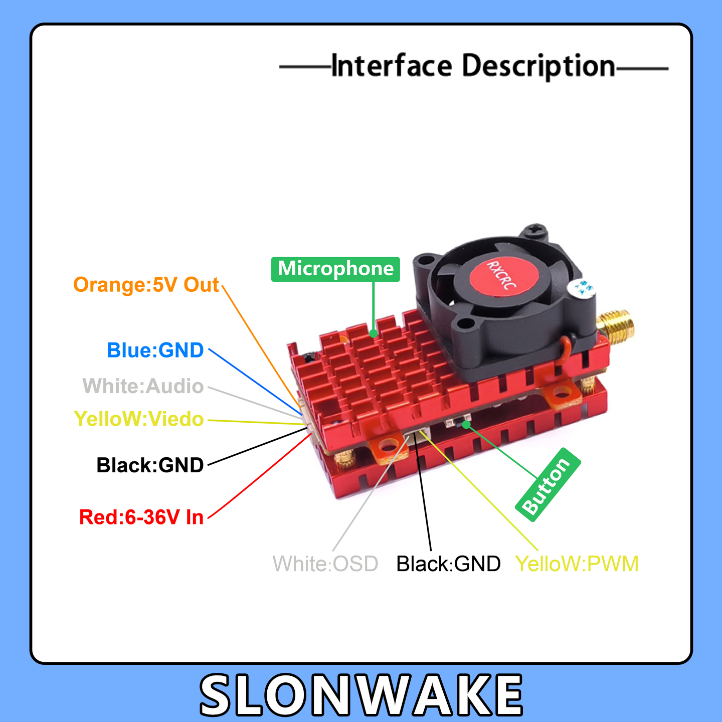 SLONWAKE 5,8G 2 Вт VTX FPV 180 – обзор и цена Fpv Drone Camera